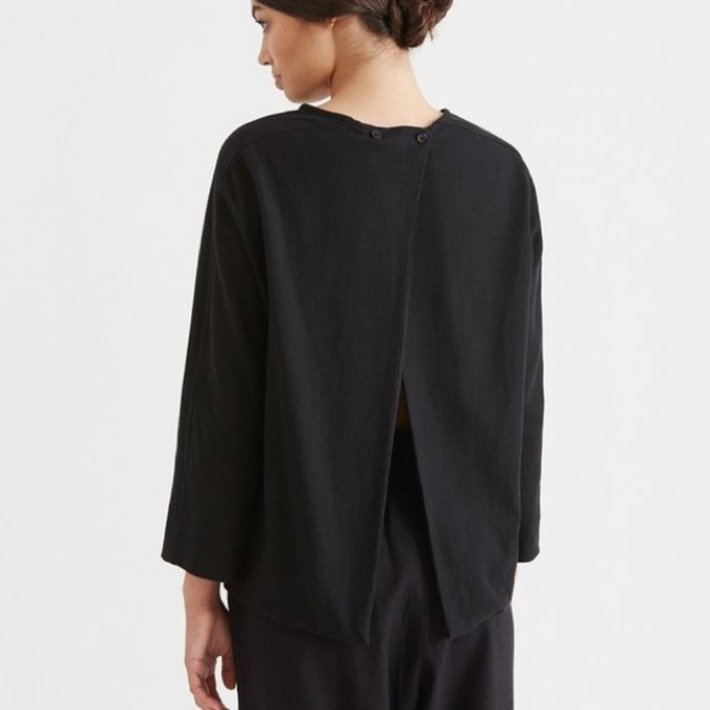 Black Crane Open Back Top